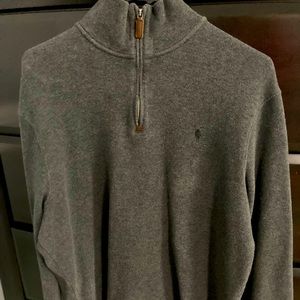 Size Large Ralph Lauren polo grey sweater, quarter zip